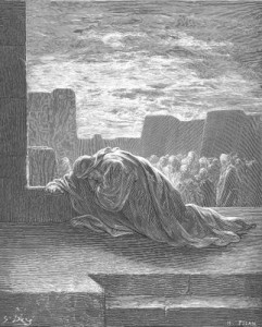 Ezra Kneels in Prayer - By Gustave Dore