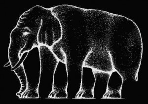 Elephant optical illusion inverted